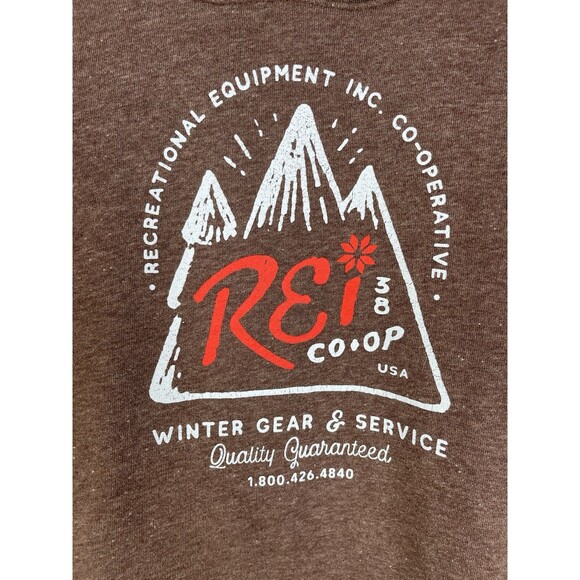 REI Co-Op Mens REI Logo Hoodie Fleece Lined Size S Outdoors Gorpcore Casual - Picture 2 of 6